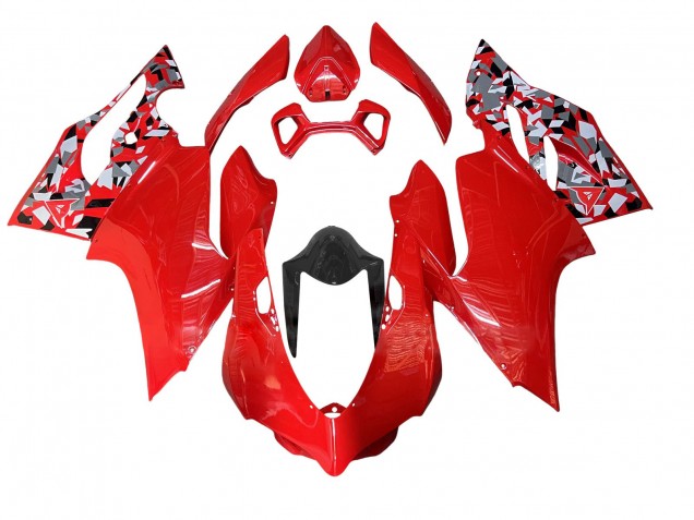 Beste Ducati Panigale 899/1199 Motorrad Verkleidung 2011-2014 - Rot Grau Schwarz