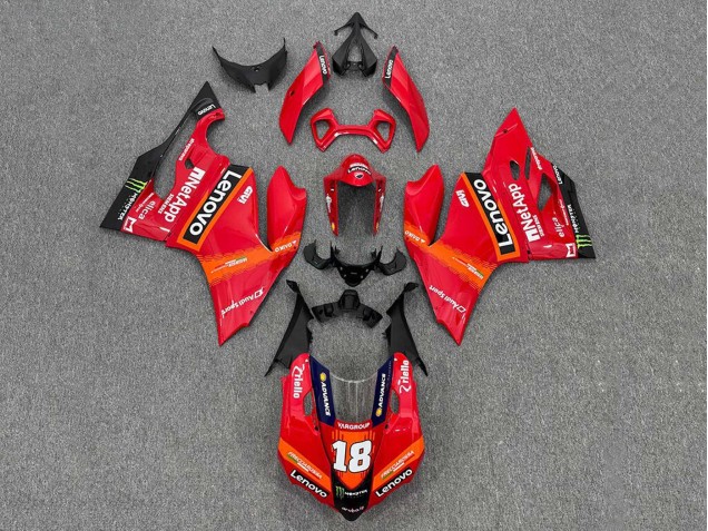 Beste Ducati Panigale 899/1199 Motorrad Verkleidung 2011-2014 - Rot Orange Schwarz Monster Lenovo 18