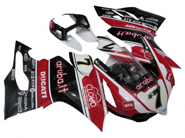 Beste Ducati Panigale 899/1199 Motorrad Verkleidung 2011-2014 - Weiss Rot Glanzendes Schwarz Aruba.it 7