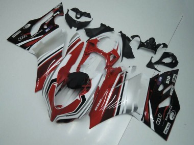 Beste Ducati Panigale 899 Motorrad Verkleidung 2011-2014 - Weiss Rot Glanzendes Schwarz