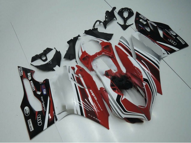 Beste Ducati Panigale 899 Motorrad Verkleidung 2011-2014 - Weiss Rot Glanzendes Schwarz