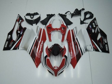 Beste Ducati Panigale 899 Motorrad Verkleidung 2011-2014 - Weiss Rot Glanzendes Schwarz