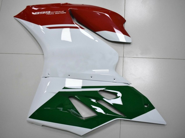 Beste Ducati Panigale 899 Motorrad Verkleidung 2011-2014 - Weiss Rot Dunkel Grun