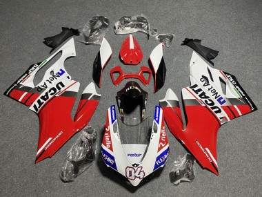 Beste Ducati Panigale 899/1199 Motorrad Verkleidung 2011-2014 - Weiss Rot Blau Glanzendes Schwarz Flex-Box Valsir 04