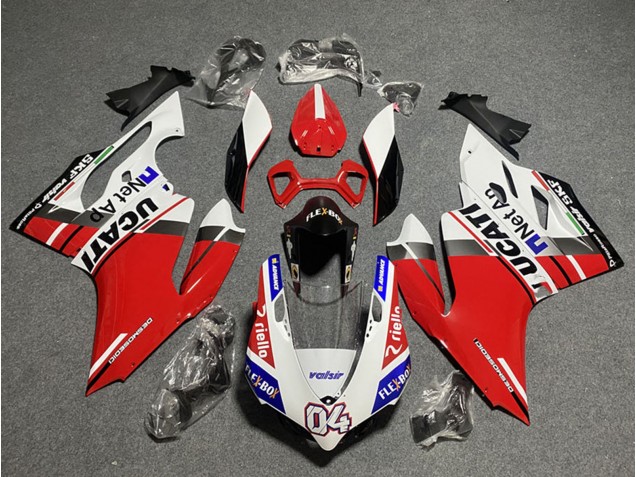 Beste Ducati Panigale 899/1199 Motorrad Verkleidung 2011-2014 - Weiss Rot Blau Glanzendes Schwarz Flex-Box Valsir 04