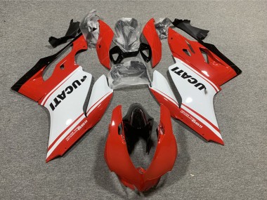 Beste Ducati 1199 Motorrad Verkleidung 2011-2014 - Rot Weiss Glanzendes Schwarz