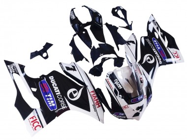 Beste Ducati Panigale 899/1199 Motorrad Verkleidung 2011-2014 - Weiss Schwarz Blau Fiamm Ficc 7