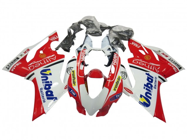 Beste Ducati Panigale 899/1199 Motorrad Verkleidung 2011-2014 - Weiss Rot Blau Valsir Fiamm