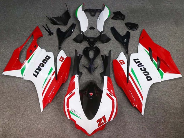 Beste Ducati 959/1299 Motorrad Verkleidung 2015-2020 - Weiss Rot Grun Glanzendes Schwarz 21