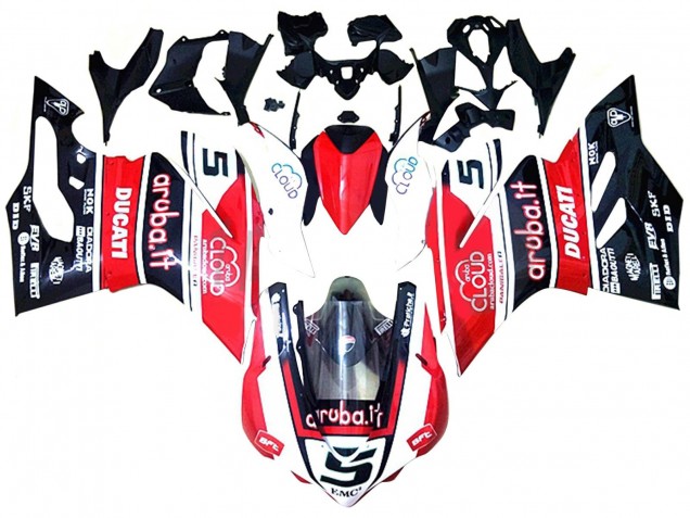 Beste Ducati 959/1299 Motorrad Verkleidung 2015-2020 - Weiss Rot Glanzendes Schwarz Aruba 5