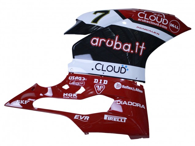Beste Ducati 959/1299 Motorrad Verkleidung 2015-2020 - Weiss Rot Schwarz Aruba 7