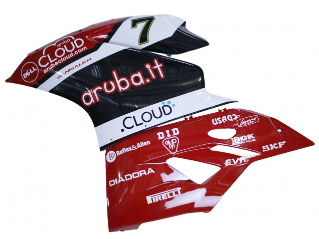 Beste Ducati 959/1299 Motorrad Verkleidung 2015-2020 - Weiss Rot Schwarz Aruba 7