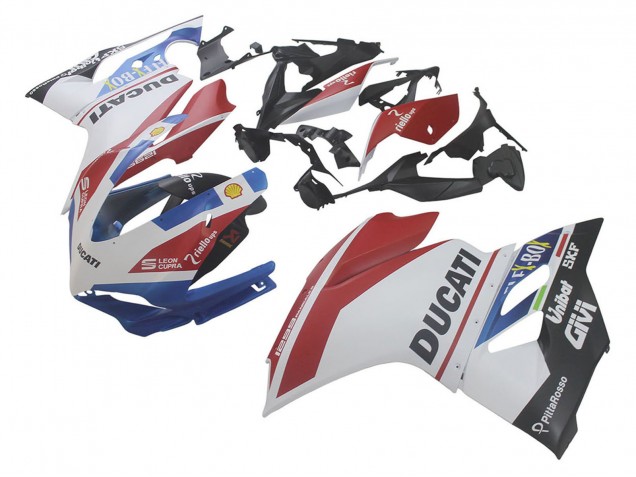 Beste Ducati 1299 Motorrad Verkleidung 2015-2020 - Weiss Rot Blau Matt Schwarz Unibat Flex-Box