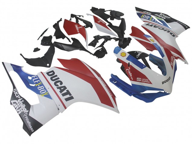 Beste Ducati 1299 Motorrad Verkleidung 2015-2020 - Weiss Rot Blau Matt Schwarz Unibat Flex-Box