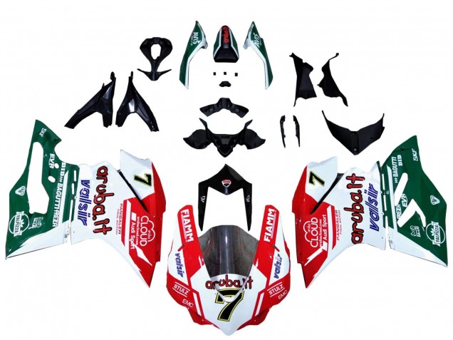Beste Ducati 959/1299 Motorrad Verkleidung 2015-2020 - Weiss Rot Grun Valsir Fiamm 7