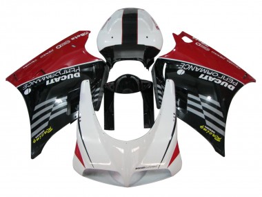 Beste Ducati 748/916/996/998 Motorrad Verkleidung 1993-2005 - Weiss Rot Glanzendes Schwarz Rennen Performance