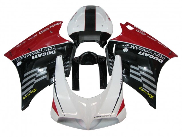 Beste Ducati 748/916/996/998 Motorrad Verkleidung 1993-2005 - Weiss Rot Glanzendes Schwarz Rennen Performance