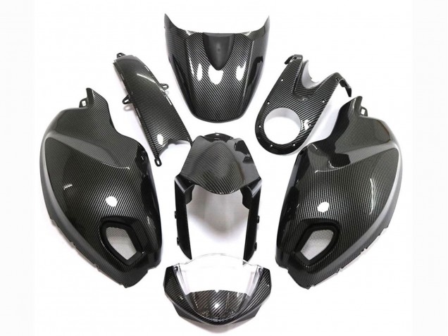 Beste Ducati Monster 696 796 1100 1100S Motorrad Verkleidung 2008-2012 - Schwarzer Carbonfaser Stil