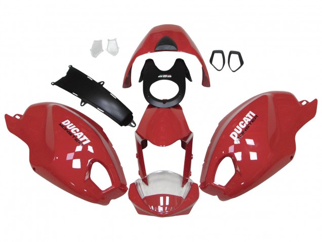 Beste Ducati Monster 696 796 1100 1100S Motorrad Verkleidung 2008-2012 - Rot Weiss