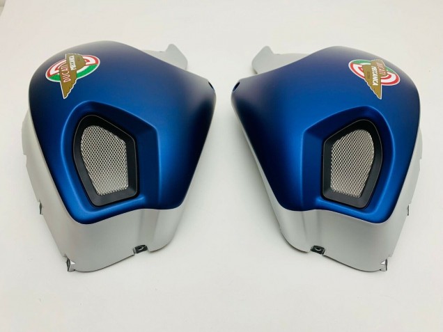 Beste Ducati Monster 696 796 1100 1100S Motorrad Verkleidung 2008-2012 - Dunkel Blau Silber