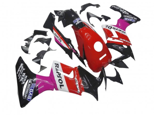 Beste Honda CBR125R Motorrad Verkleidung 2002-2006 - Rosa Weiss Rot Glanzendes Schwarz Repsol Michelin