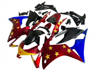 Beste Honda CBR500R Motorrad Verkleidung 2013-2015 - Rot Blau Gelb Stern