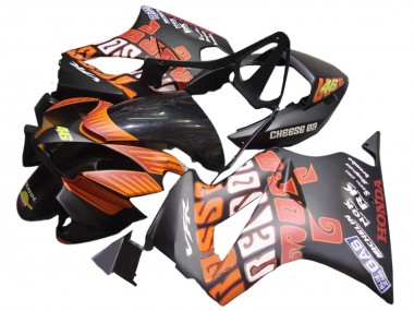 Beste Honda VFR 800 Motorrad Verkleidung 2002-2013 - Matt Schwarz Orange Rossi Repsol 46