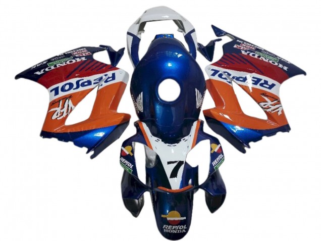 Beste Honda VFR 800 Motorrad Verkleidung 2002-2013 - Weiss Orange Blau Repsol