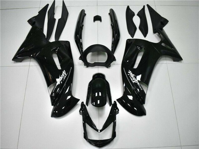 Beste Kawasaki EX650 Motorrad Verkleidung 2006-2008 - Glanzendes Schwarz Weiss