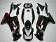 Beste Kawasaki EX650 Motorrad Verkleidung 2006-2008 - Glanzendes Schwarz Rot Flamme