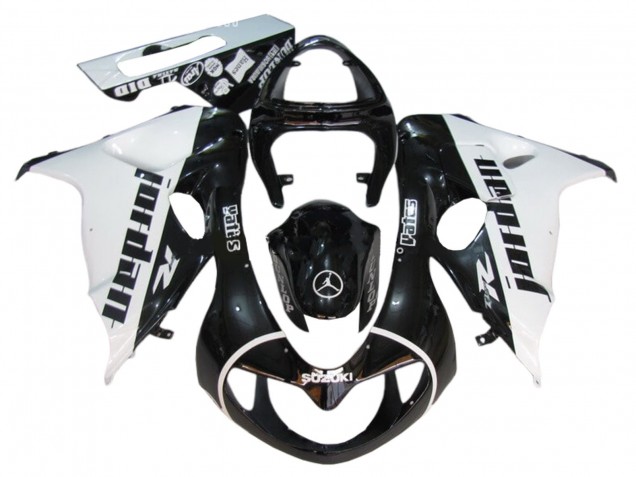 Beste Suzuki TL1000R Motorrad Verkleidung 1998-2003 - Glanzendes Schwarz Weiss Jordan