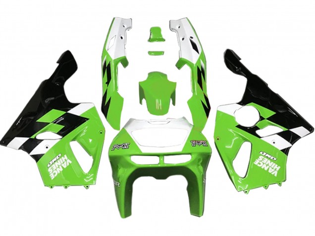 Beste Kawasaki ZX7R Motorrad Verkleidung 1996-2003 - Weiss Grun Glanzendes Schwarz