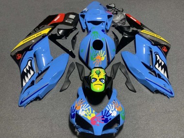 Beste Honda CBR1000RR Motorrad Verkleidung 2004-2005 - Blau Gelb Schwarz Rot Hai