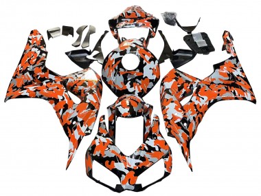 Beste Honda CBR1000RR Motorrad Verkleidung 2006-2007 - Schwarz Orange Silber Camouflage