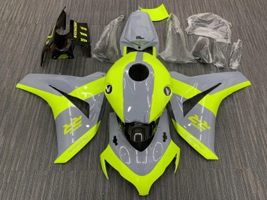 Beste Honda CBR1000RR Motorrad Verkleidung 2008-2011 - Nardo Grau Fluoreszierendes Grun