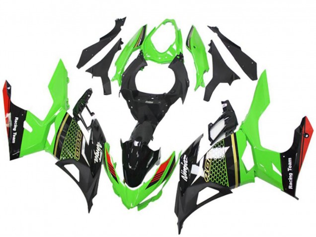 Beste Kawasaki EX400 Motorrad Verkleidung 2018-2024 - Grun Rot Schwarz Bienenwabe