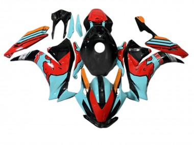 Beste Honda CBR1000RR Motorrad Verkleidung 2012-2016 - Rot Hellblau Glanzendes Schwarz