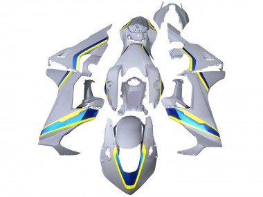 Beste Honda CBR1000RR Motorrad Verkleidung 2017-2023 - Weiss Blau Gelb