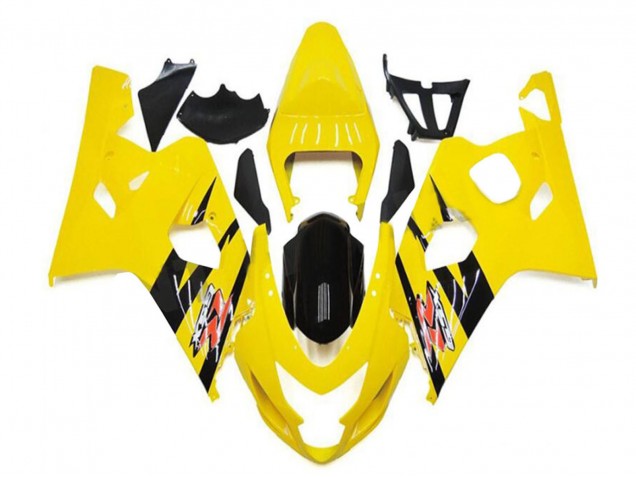 Beste Suzuki GSXR 600/750 Motorrad Verkleidung 2004-2005 - Gelb Glanzendes Schwarz