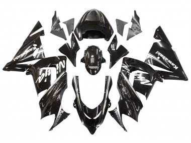 Beste Kawasaki ZX10R Motorrad Verkleidung 2004-2005 - Glanzendes Schwarz Ninja