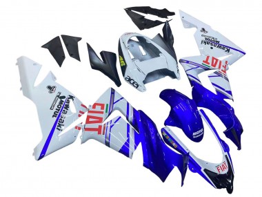 Beste Kawasaki ZX10R Motorrad Verkleidung 2004-2005 - Glanzendes Blau Weiss Fiat Motul