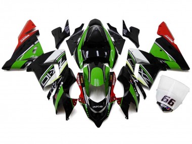 Beste Kawasaki ZX10R Motorrad Verkleidung 2004-2005 - Weiss Schwarz Grun Elf