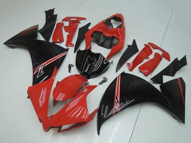 Beste Yamaha YZF R1 Motorrad Verkleidung 2012-2014 - Rot Glanzendes Schwarz