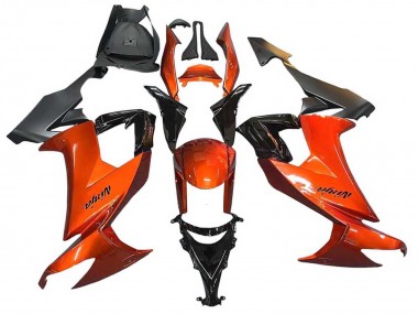 Beste Kawasaki ZX10R Motorrad Verkleidung 2008-2010 - Burnt Orange Schwarz