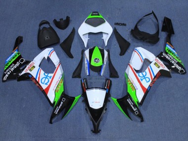 Beste Kawasaki ZX10R Motorrad Verkleidung 2008-2010 - Weiss Fluoreszierendes Grun Rot Schwarz