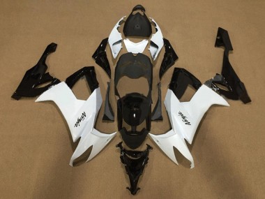 Beste Kawasaki ZX10R Motorrad Verkleidung 2008-2010 - Weiss Glanzendes Schwarz