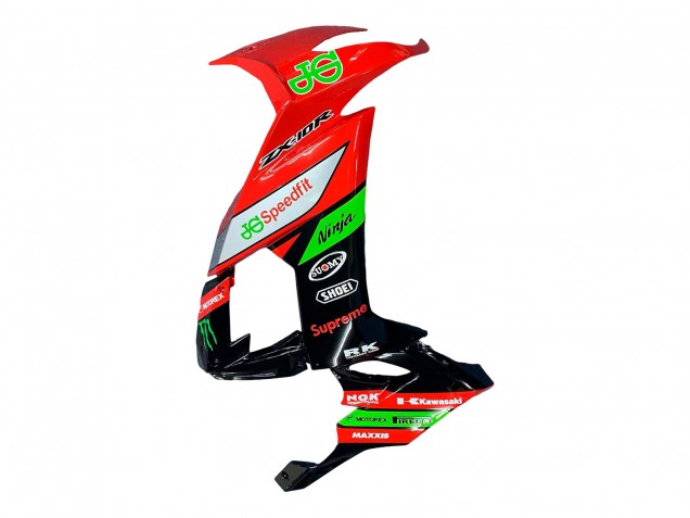 Beste Kawasaki ZX10R Motorrad Verkleidung 2008-2010 - Rot Grun Schwarz