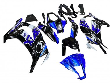 Beste Kawasaki ZX10R Motorrad Verkleidung 2011-2015 - Blau Weiss Glanzendes Schwarz