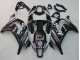Beste Kawasaki ZX10R Motorrad Verkleidung 2011-2015 - Glanzendes Schwarz Weiss Elf Schnee Aufkleber