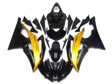 Beste Yamaha YZF R6 Motorrad Verkleidung 2008-2016 - Gold Glanzendes Schwarz